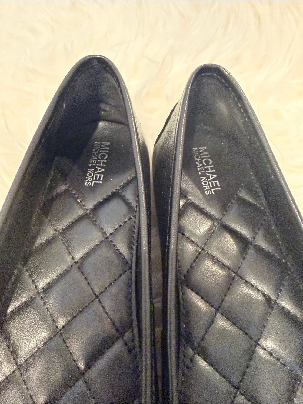 Michael Kors Lillie Moccasin Silver Logo Flats